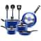 Serenelife Kitchenware Pots & Pans Set - Basic Kitchen Cookware, Black Non-Stick Coating Inside, Heat Resistant SLCW11BLU - alternate 3